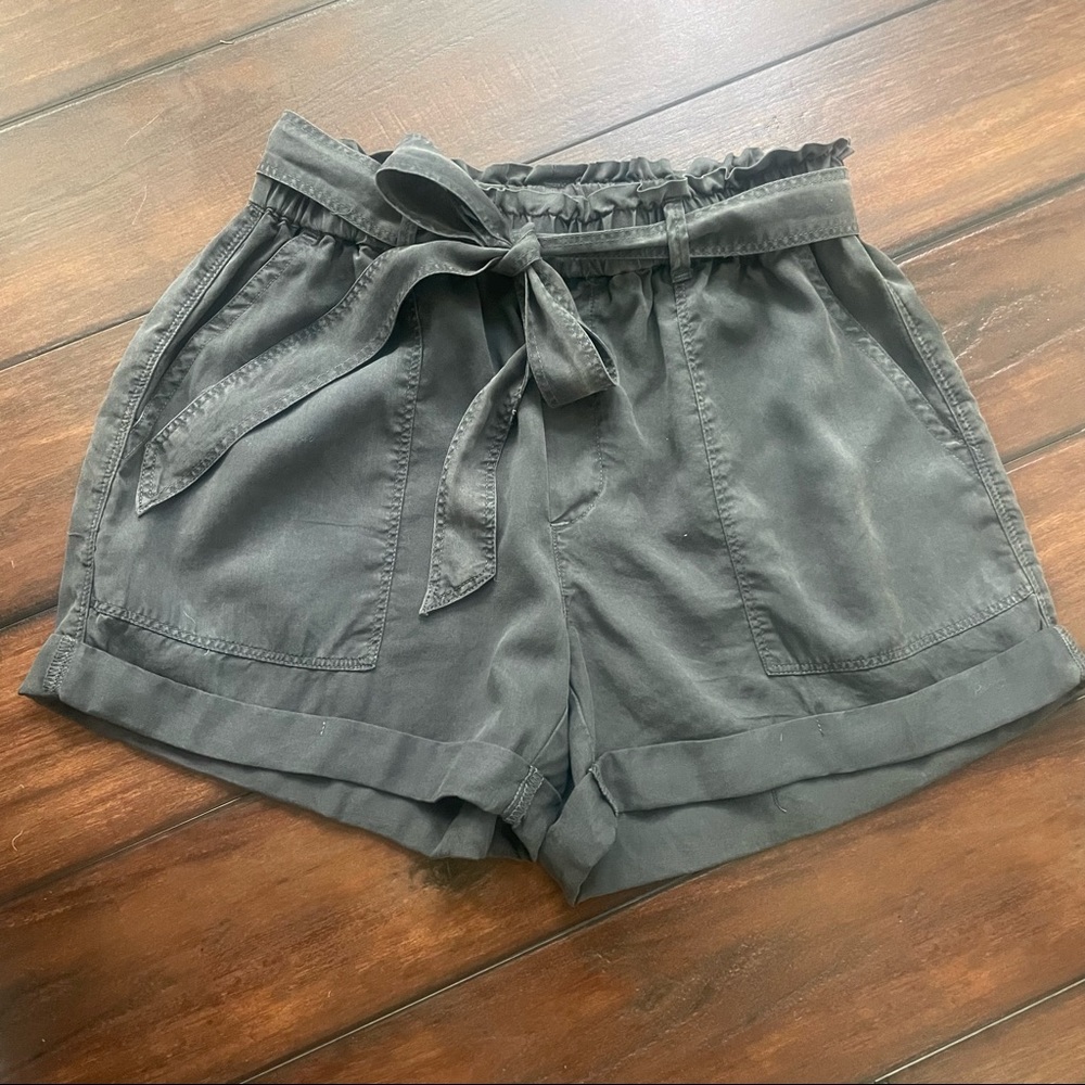 Dark Gray Aerie Casual Paper Bag Tie Waist Shorts